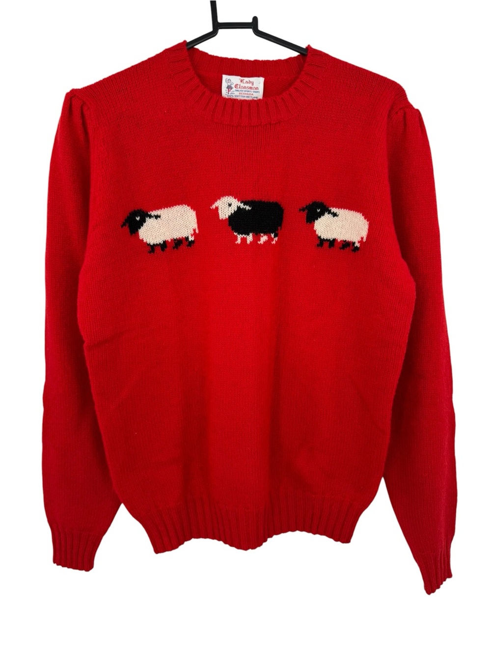 Vintage Lady Clansman Red Scottish Wool Lamb Sweater M